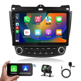 Upgraded [4+64G] Car Radio Stereo for Honda Accord 2003-2007, with [Carplay & Android Auto] 10.1” Touchscreen Bluetooth 5.0 GPS Navigation 4G WiFi Radio AM/FM/RDS, with DSP EQ AHD Backup Camera 8-Core