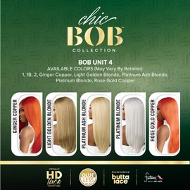 Sensationnel Chicbob Lace Frontwig - Bob Unit 4 Face Framing Glueless Wig Wide 5 Inch Deep Part Synthetic Preplucked Hairline (ROSEGOLDCOPPER)