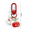 SHTALHST Rabbit Keychain with Red Cherry Charm,Cute Bunny Keychain for