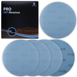 LEONTOOL 9 Inches Mesh Abrasive 150 Grit 5 PCS Dust-Free Hook and Loop Drywall Sanding Disc, Mesh Sandpaper Net Sander Disc Abrasives Pads Mesh Sanding Pads Drywall Sander Sandpaper for Metal, Wood