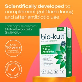 Bio-Kult for Those Taking Antibiotics – 14 Live Bacterial Strains – 8 Billion CFU – Supports Gut Flora Balance During Antibiotic Use – 15-Day Course – Gluten Free & Vegetarian – Suitable for Ages 12+