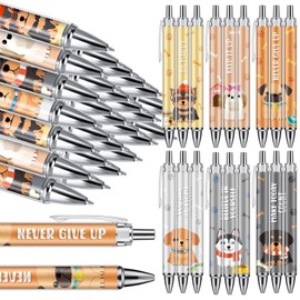 Chuangdi 24 Pcs Dog Party Favors Cute Pens Black Ink Retractable Ballpoint Pens Dog Lovers Funny Pens Inspirational Dog Pattern Animal Pens for Office Animal Lover Men Women Writing Supplies