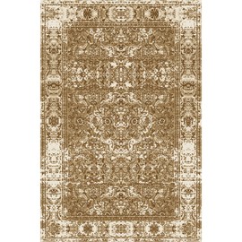 Alwoligag Washable Vintage Area Rug 4x6 Living Room Bedroom Rug Super Soft Low Pile Non-Shedding Non-Slip Indoor Decorative Rugs (Brown Rug)