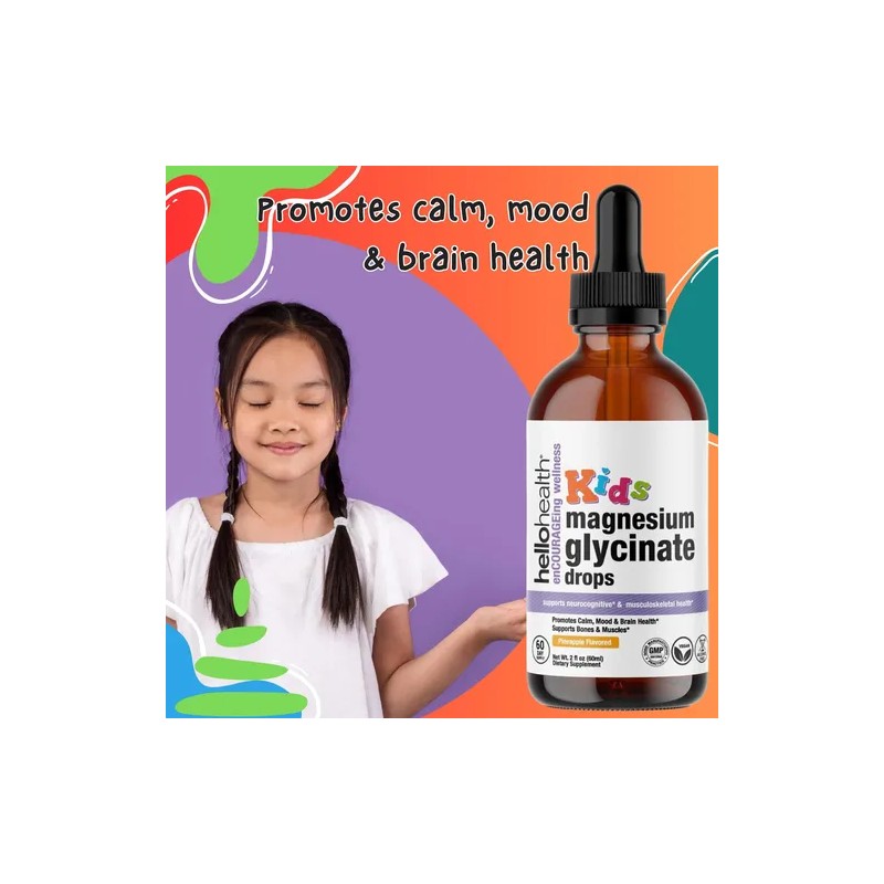 Hello Health Gotas Magnesio Glicinato Para Niños