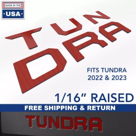 Advanced Trims Red Carbon Raised Plastic Letters Inserts Toyota Tundra 2022 - 2025 Tailgate