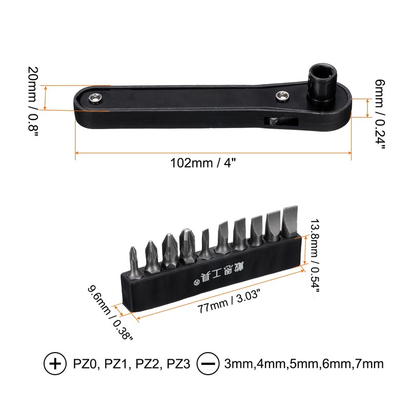 sourcing map Right Angle Screwdriver 4" 90 Degree Magnetic Mini