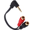 tunghey 2Pack Right Angle 3.5mm to 2RCA Adapter Cable, Gold