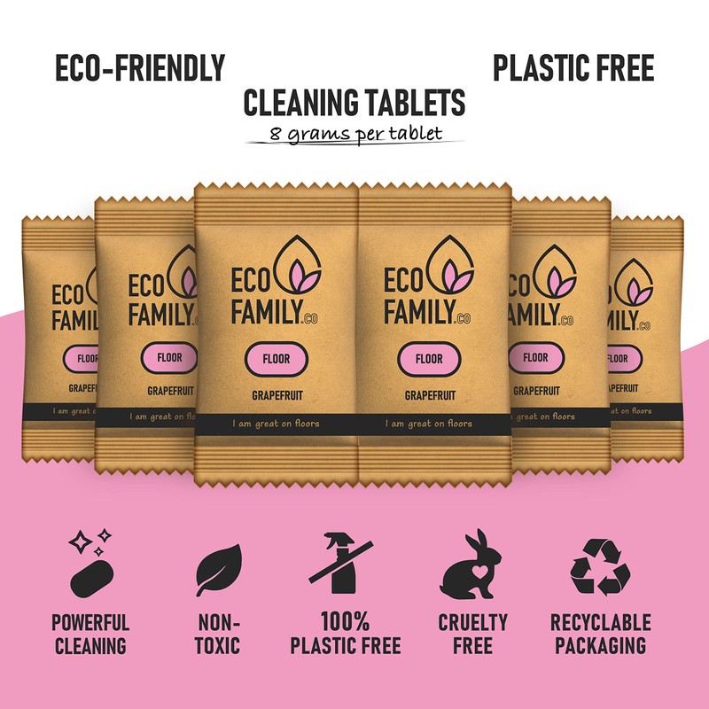 Eco Family, Floor Cleaning Tablets Refill (6x 8g) | Eco-Friendly,