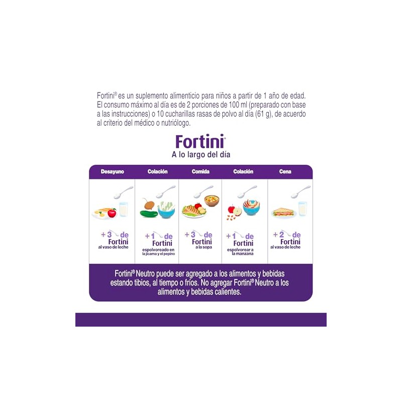 Fortini Manejo Dietético Neutro Niños, 1-10 Años, 400 g, Purple