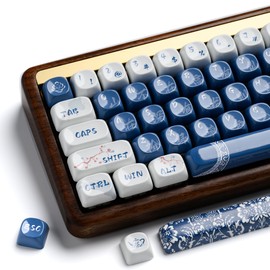 Hkfos XVX Ceramic-Like PBT Keycaps, MOA Keycap Sets Dye-Sublimation Keyboard Keycaps for Cherry Gateron MX Switches Mechanical Keyboards