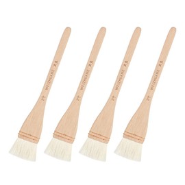 ZYAMY 4pcs Creative Mark Hake Paintbrush Set 2 Inch Professional Soft White Goat Hair Stitch-Tied Brushes for Wash, Background Work, Watercolor and Ceramic Pottery