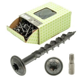 Flat Head Screws Black 6 x 50-100 Pieces Includes Bit Wood Screws Flat Head Torx Black Screws