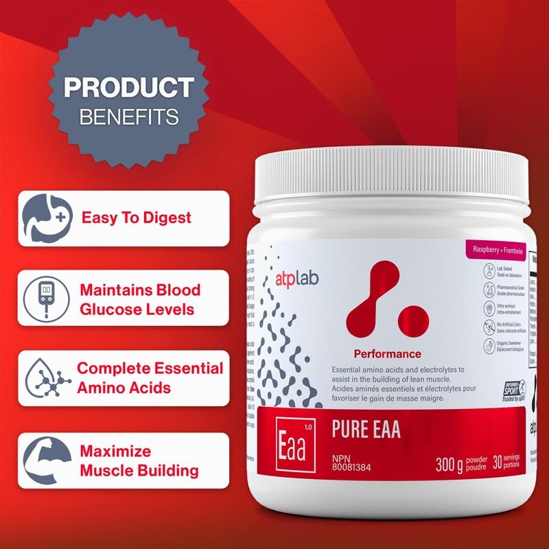 ATP LAB - Pure EAA Powder 300g (Raspberry Flavour) -