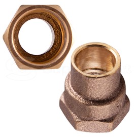 Supply Giant S3621-NL Cast Brass Adapter, 1/2" Comp. x Fine Thread Reamed