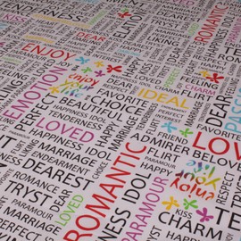 Enjoy Your Life Feelings Cotton Fabric - 1 Metre, Good Mood, Positive, Sayings, Words, Cushion, Table Linen, Curtains, Clothing, Decoration, Sewing, DIY