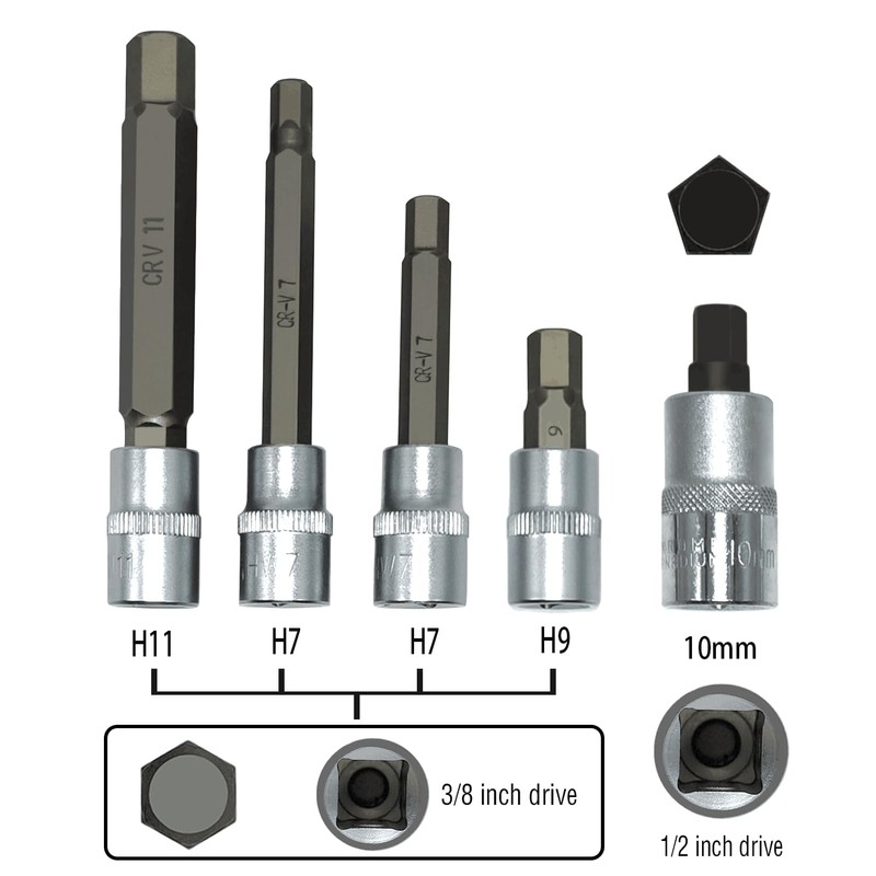JEUCLEL 17PCS Universal Master Brake Caliper Socket Set Compatible with