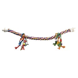 Beeztees Cotton Rope Perch for Parrots Assorted, 80 cm x 3 cm, Multi Colour