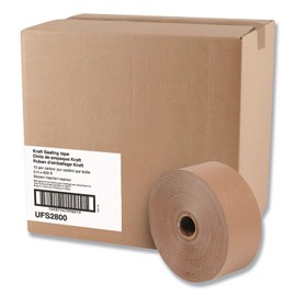 General Supply 2800 Gummed Kraft Sealing Tape, 3-Inch Core, 3-Inch X 600 Ft, Brown, 10/Carton