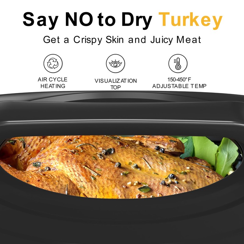 SUNVIVIPRO Roaster Oven, Electric Roaster Oven with Viewing Lid, Large