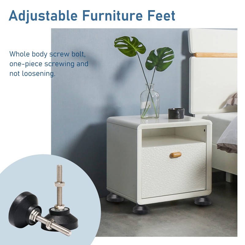 CNBTR Adjustable Furniture Glides 50mm Dia Table Desk Leveling Foot