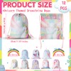 Xuniea 12 Pcs Unicorn Party Favor Bags Rainbow Drawstring Bag