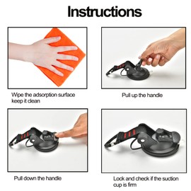 Suction Cup Camping Set - 4 Pieces Suction Cup Hooks Extra Strong Suction Hooks Multifunctional Suction Cups Camping for Car, Awnings, Motorhome, Workshop