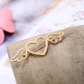 YienDoo Lover Heart Hair Clip Barrette Gold Hoop Heart Hairpin Headpieces Minimalist Bobby Pin Love Heart Hair Barrette Head Clip Ponytail Holder Accessories for Women Girls