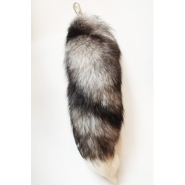 Key Chain Animal Tail Handbag Hook Pendant Hanging Key Ring Pet Toy Fur Pendant, gray
