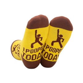 InnoBeta Funny Socks - Men & Women Silly Humor Socks - Adult I Pooped Today Design, One Size Fits Most