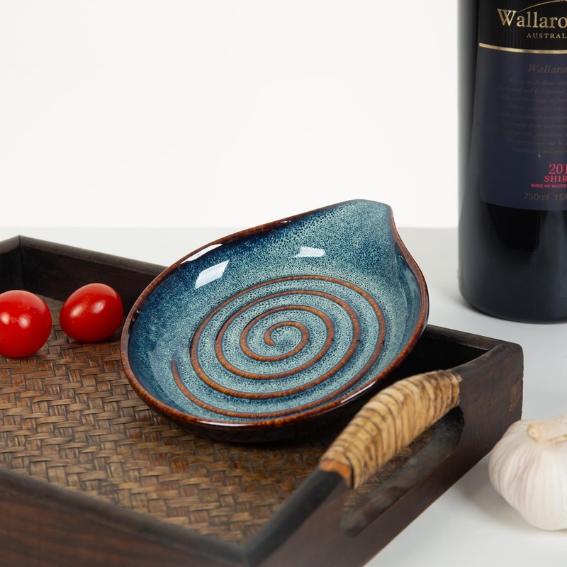 STE-CER Ceramic Spoon Rest for Stove Top,Large Spoon Holder, Cooking