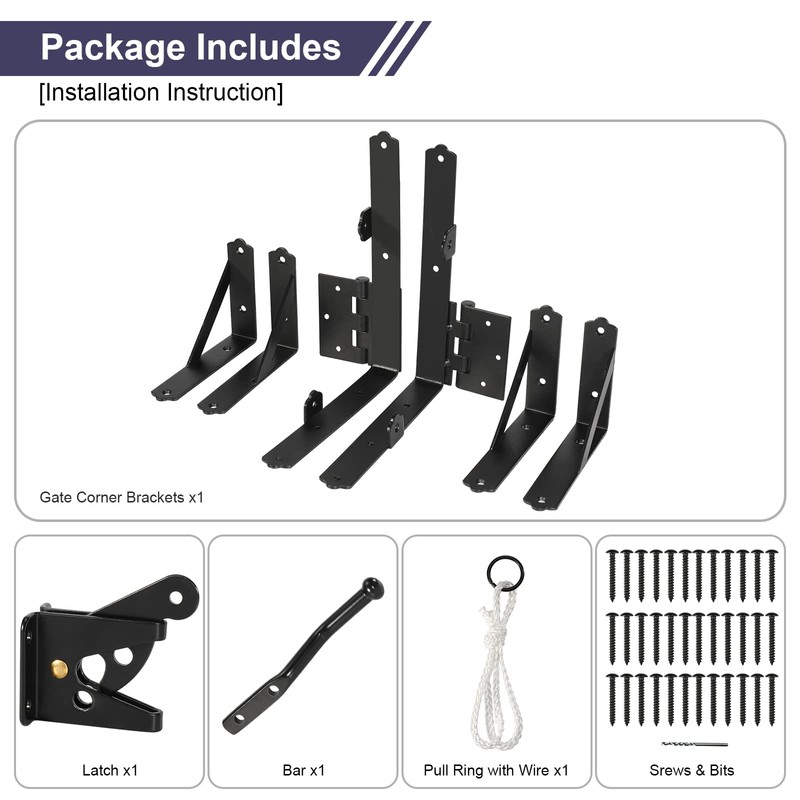 GoldOrcle Corner Brace Bracket Anti Sag Gate Frame Hardware Kit