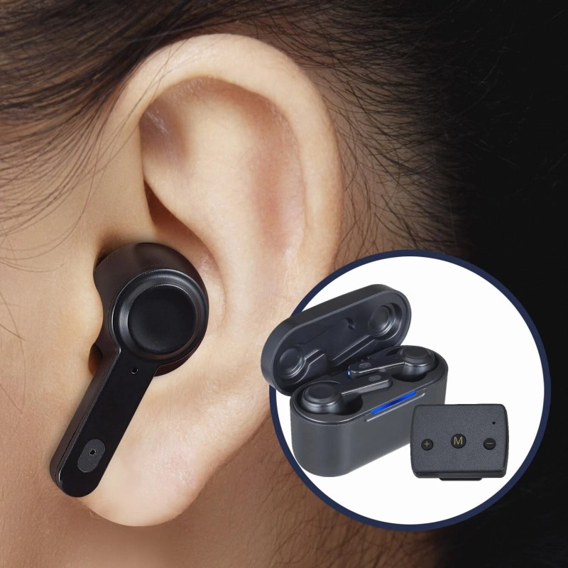 DM DigiMax Wireless Bluetooth OTC Hearing Aids w/ Microphone Transmitter