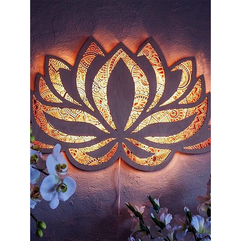 Lotus Flower Mandala Lamp Lotus Shape Night Light Decorative Flower