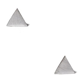 Joseph Brothers Sterling Silver Triangle Tiny Geometric Studs Earrings, 5 * 5 MM