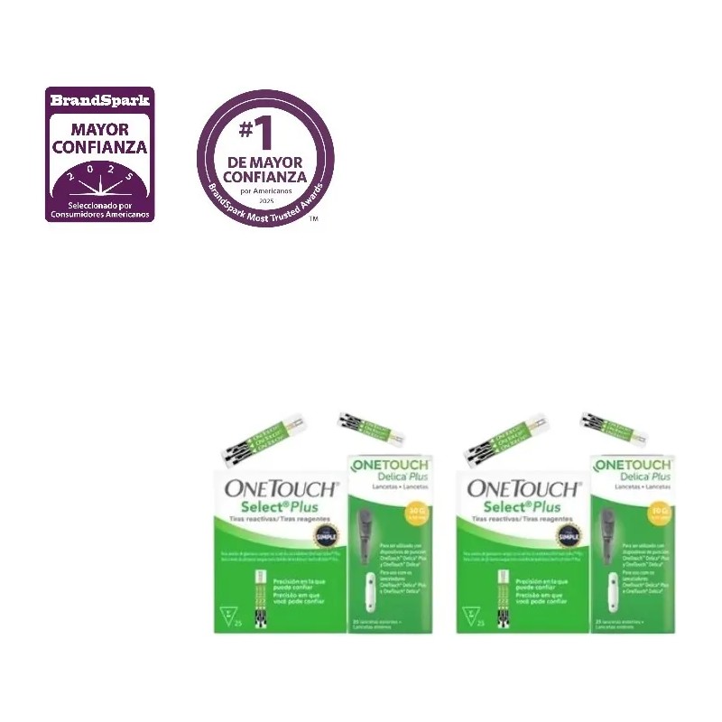 Kit Onetouch Select Plus Simple 50 Tiras Y 50 Lancetas