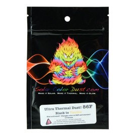 Solar Color Dust, Ultra Thermal Dust Heat Sensitive Powder, Changes from Black to Vanilla at 86 degrees F and warmer, 10 gram bag