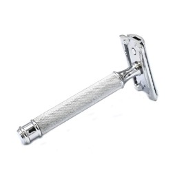 OdontoMed2011® Men’s Traditional Classic Double Edge Chrome Plated Shaving Safety Razor with 5 Pcs Razor Blades BTS-310