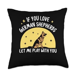 German Shepherd Gifts German Shepherd Accessories If you Love German Shepherds Throw Pillow, 18x18, Multicolor