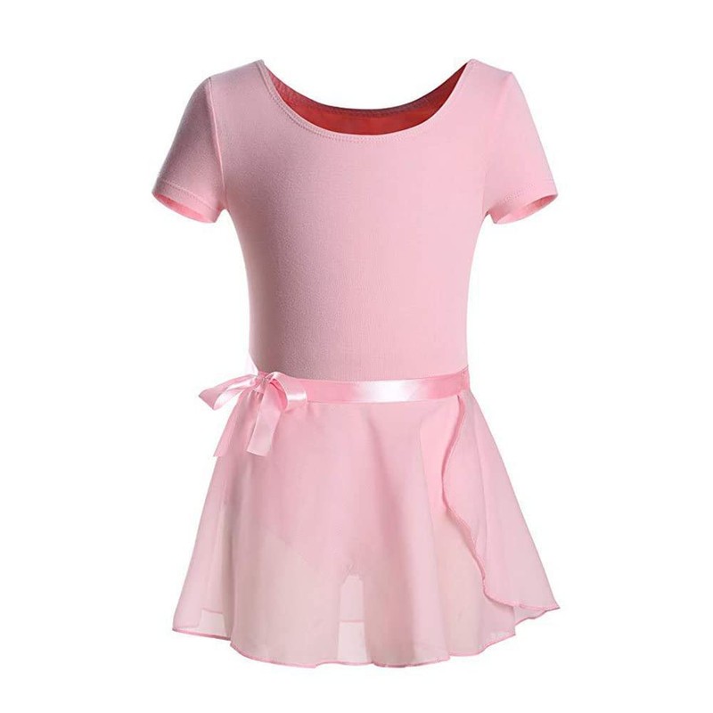 Vestido Manga Corta para Danza Ballet, Leotardo Danza Algodón para