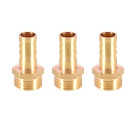 3 x Brass 10mm to 3/8" Male BSP Pipe Adapter Hose Connector