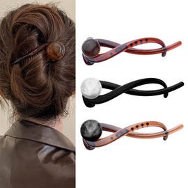 French Banana Clip for Thick Long Hair Barrettes for Curly Fine Hair Accessories For Women Girls Lagre Banana Claw Clip Thin Short Hair Decorations to Pontail Braids Holder Beaded Hair Clip 3 Pcs