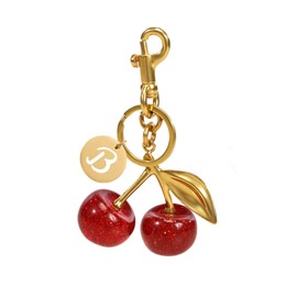 Tonsamvo Tonsamvo Cherry Keychain and bag Charm, Initial Letter Cherry Accessories for Purse, Handbag- Gift for Women (Red-B)