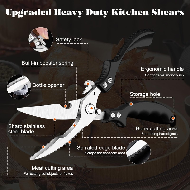 SiXing Kitchen Shears – Heavy Duty & Dishwasher Safe-Professional Stainless