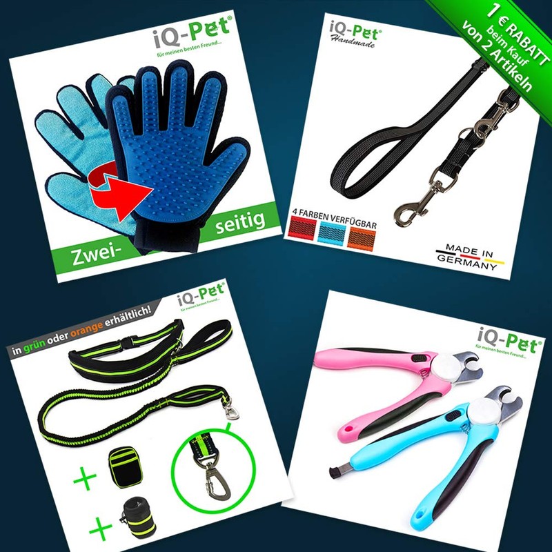 iQ-Pet Fellpflege-Handschuh | 2 Seiten: Gummi + Mikrofaser