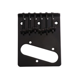 Metallor Vintage Style 6 Saddle Top Loader Bridge Compatible with 6 String Tele Telecaster Style Electric Guitar Parts Black.