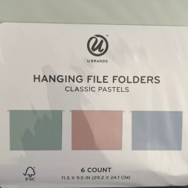 U Brand Hanging File Folders, Fit 8.5" x 11", Letter Size, Assorted 24 Ct Folder