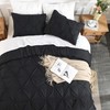 Andency Black Pinch Pleat Comforter Full(79x90Inch), 3 Pieces(1 Pintuck Comforter