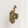 Set of 2 Antique Brass Gold Metal Peacock Curtain Tie