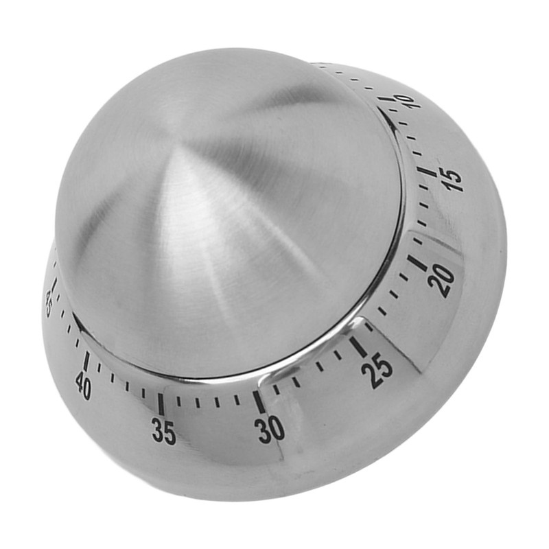 Mechanical Timer Round Clear Number Scale Anti Slip Base Stainless
