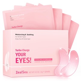 ZealSea 12 Pares De Mascarillas Para Ojeras E Hinchazón Parches Hidratantes Para Ojos, Parches De Gel Para Bolsas Y Bolsas Debajo De Los Ojos Para... 
